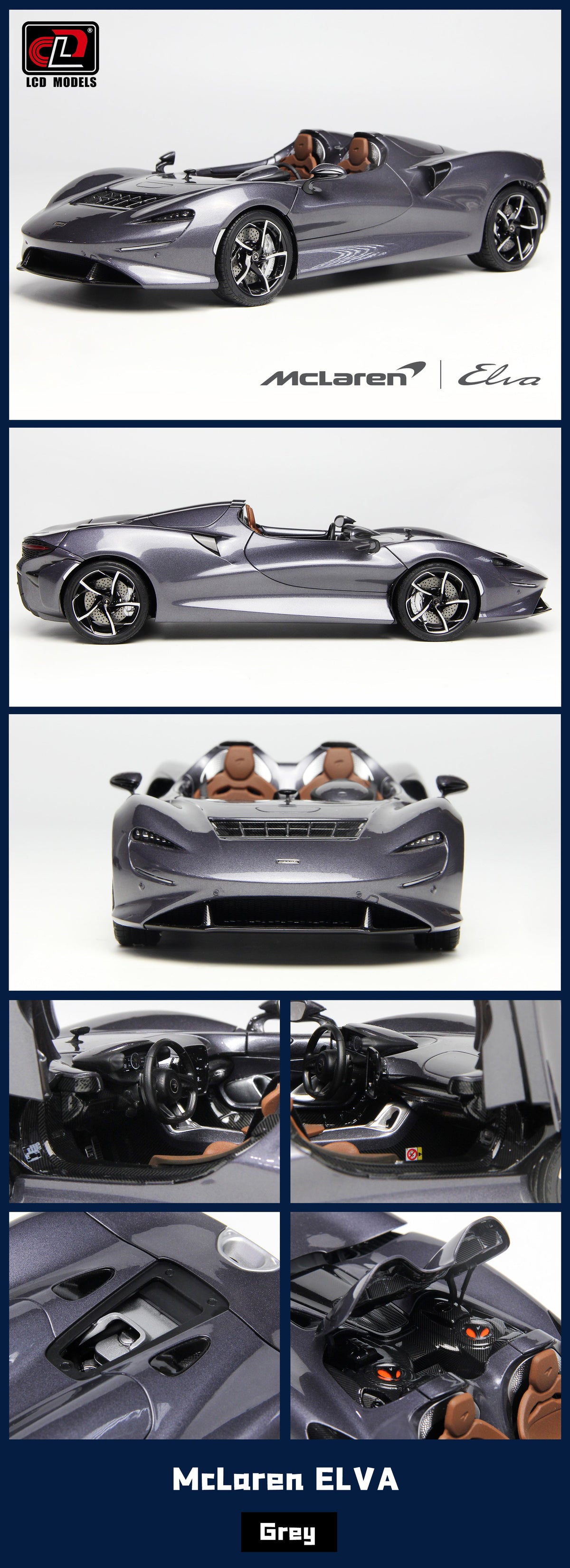 LCD 1:18 McLaren ELVA - Metallic Grey LCD18015-GR