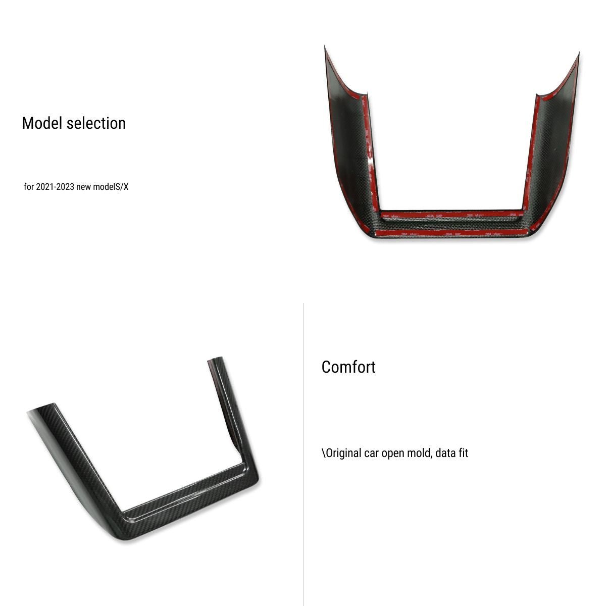 Dry carbon fiber charging board for Tesla Model S/X 2022-2025