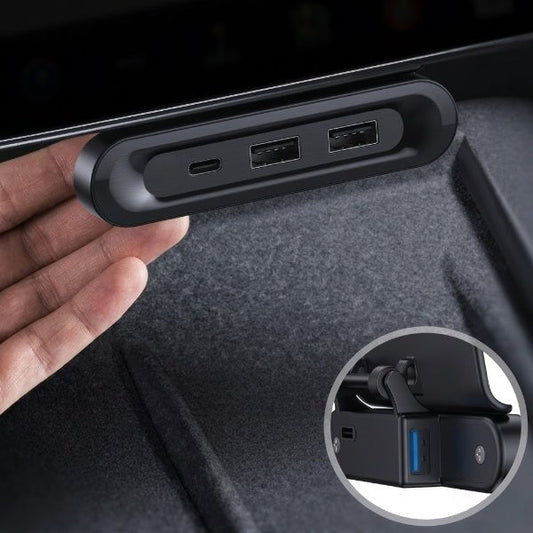 Hidden Foldable Under-Screen USB Hub for Model Y Juniper / Model 3 Highland / YL