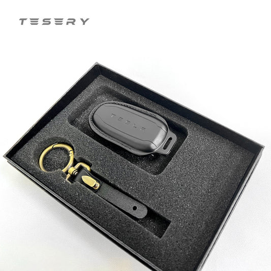 Handmade Leather Keychain for Tesla Model 3/Y