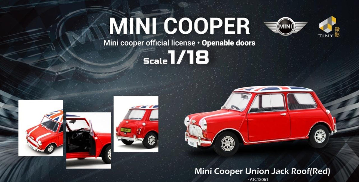 Tiny City 1:18 Mini Cooper Union Jack Roof (Red) ATC18061