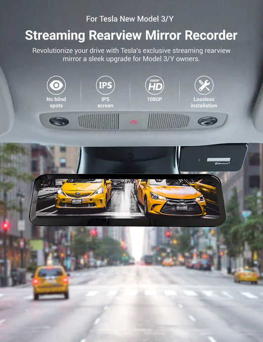 Flash Sale: Streaming Rearview Mirror Recorder for 9″ Model 3 Highland 丨Single Camera