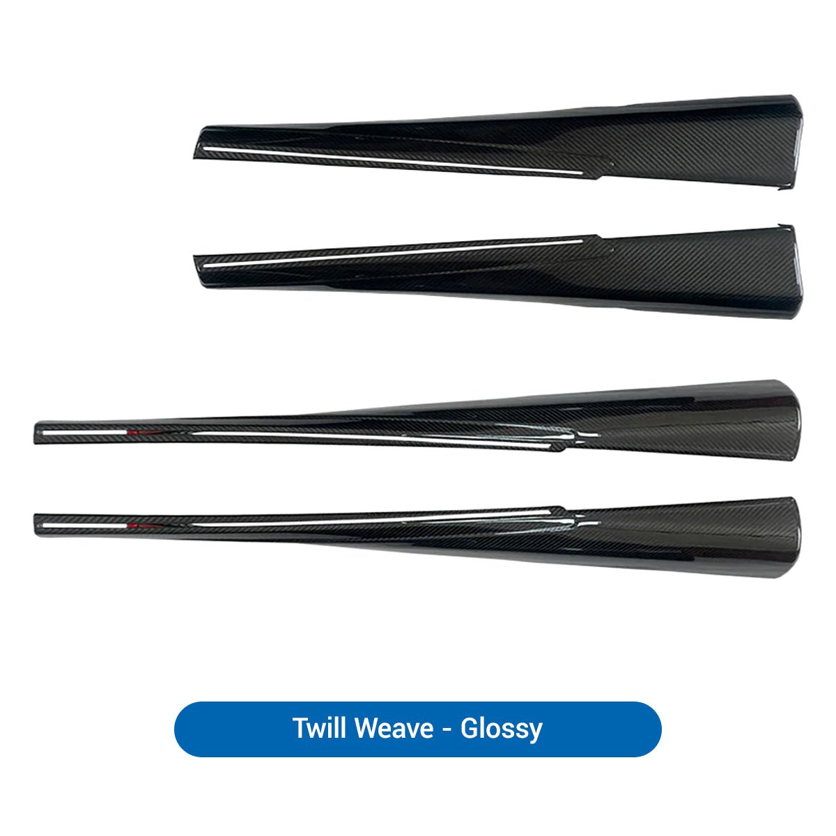 TESERY Dry Carbon Fiber Full Upper Oversized Extended Door Panel Overlays for Model Y Juniper