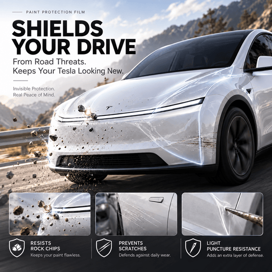 TPU Glossy Full Front Car Paint Protection Film (PPF) for Tesla Model Y | Tesery