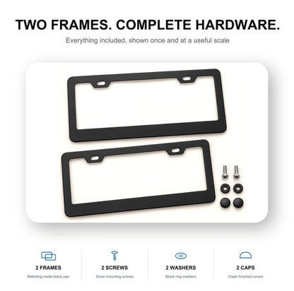 Black License Plate Frames for Tesla – 2 Pack, Front & Rear