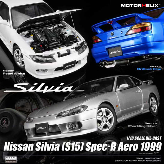 [Preorder] MOTORHELIX 1:18 Nissan Silvia S15 Spec-R Aero 1999 (3 Colours)