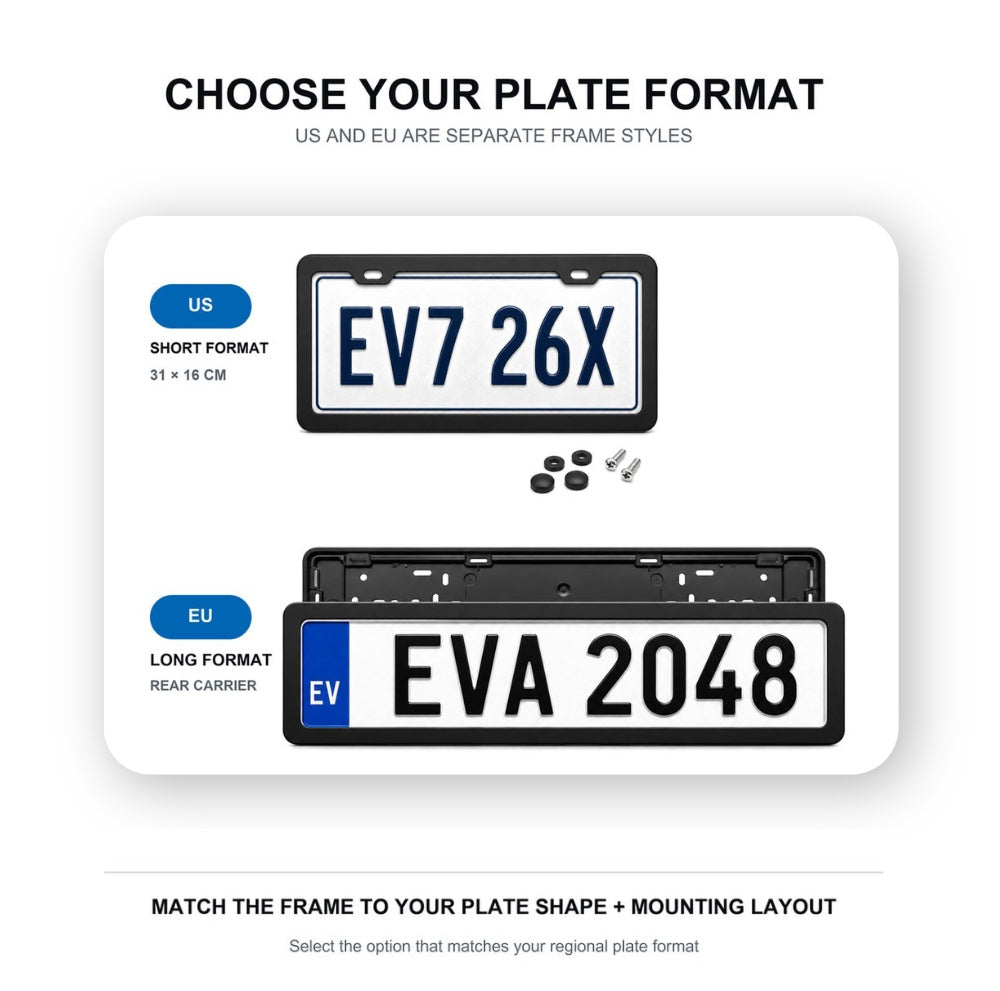 Black License Plate Frames for Tesla – 2 Pack, Front & Rear