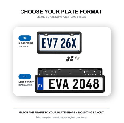 Black License Plate Frames for Tesla – 2 Pack, Front & Rear
