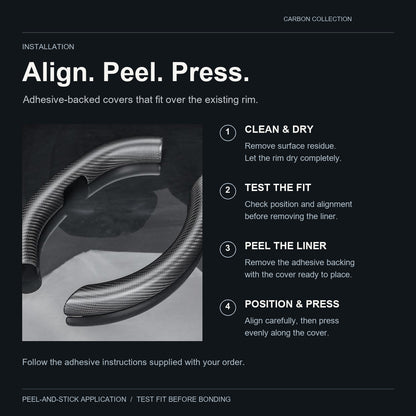 Steering Wheel Trim Covers for Model Y Juniper / Model 3 Highland | Real Dry Carbon Fiber