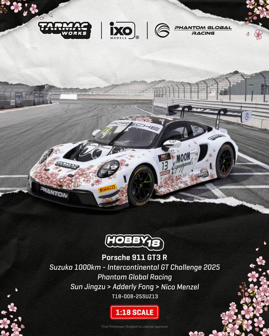 [Preorder] Tarmac Works 1:18 Porsche 911 GT3 R Suzuka 1000km T18-008-25SUZ13