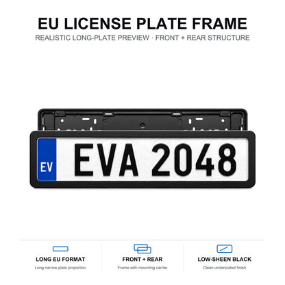 Black License Plate Frames for Tesla – 2 Pack, Front & Rear