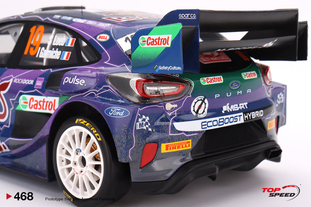 Topspeed 1:18 Ford Puma Rally1 #19 M-Sport Ford WRT 2022 Rally Monte Carlo Winner TS0468