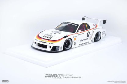 Inno18 1:18 Mazda RX7 (FD3S) LB-SUPER SILHOUETTE WHITE IN18-LBWKRX7-02