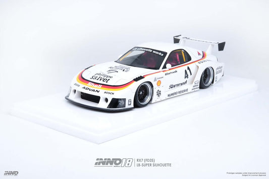 Inno18 1:18 Mazda RX7 (FD3S) LB-SUPER SILHOUETTE WHITE IN18-LBWKRX7-02