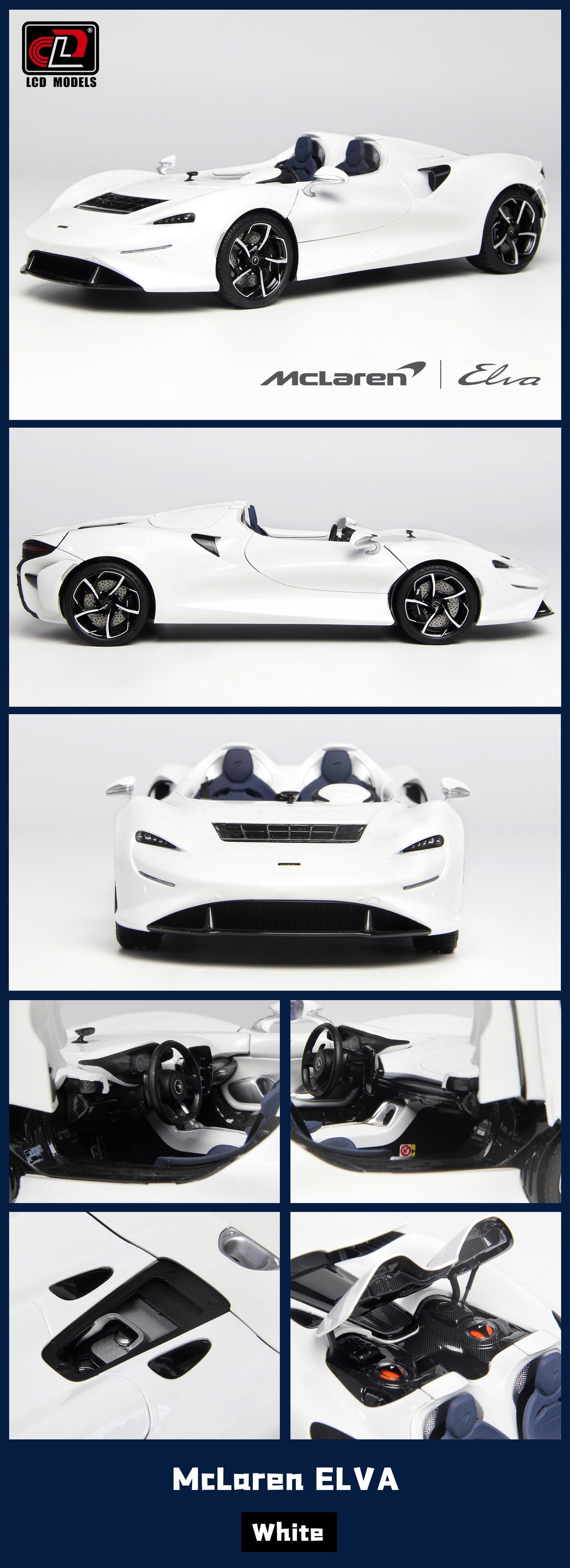 LCD 1:18 McLaren ELVA - White LCD18015-WH