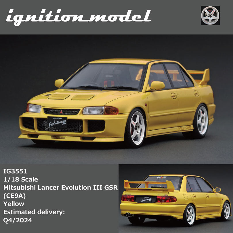 Ignition Model 1:18 Mitsubishi Lancer Evolution III GSR (CE9A) Yellow