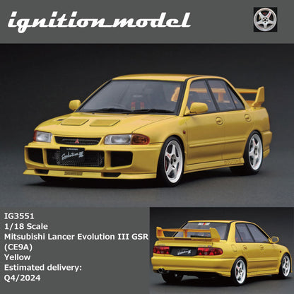 Ignition Model 1:18 Mitsubishi Lancer Evolution III GSR (CE9A) Yellow