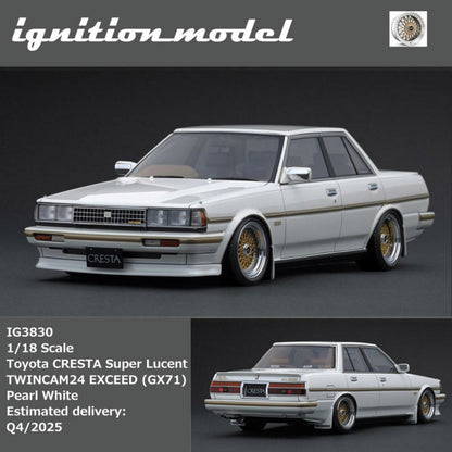 [Preorder] Ignition Model 1:18 Toyota CRESTA GT TWIN TURBO (GX71) Pearl White/Gold (2 Colours)