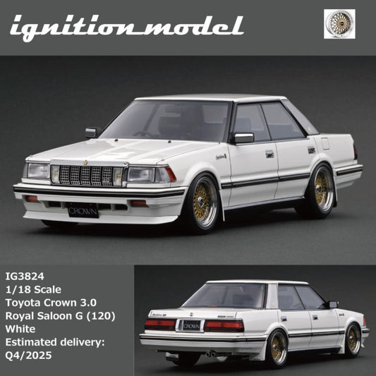 Ignition Model 1:18 Toyota Crown 3.0 Royal Saloon G (120) Pearl White/Gold (2 Colours)