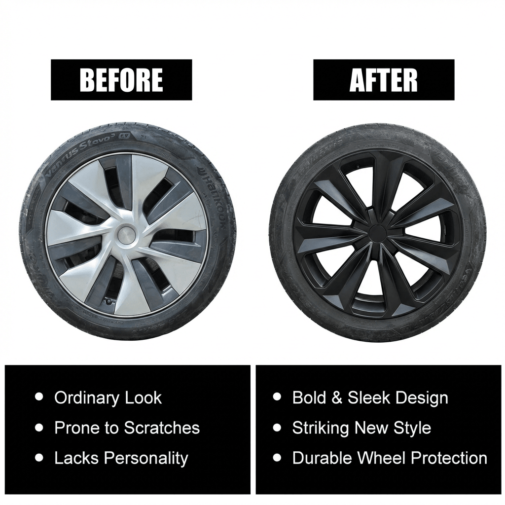 19” Gemini Wheel Covers for Model Y – Turbo Style Full Rim Protection | Tesery