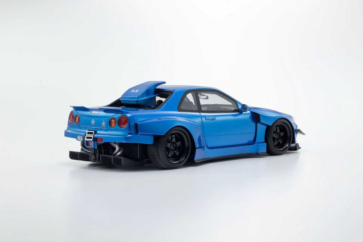 [Preorder] Kyosho 1:18 Nissan Skyline GT-R (R34) Khyzyl Saleem Blue KSR18068BL