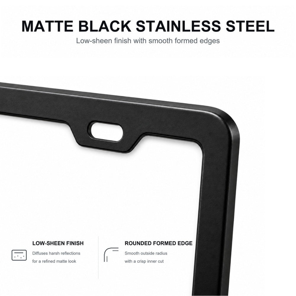 Black License Plate Frames for Tesla – 2 Pack, Front & Rear