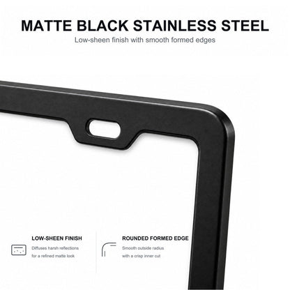 Black License Plate Frames for Tesla – 2 Pack, Front & Rear