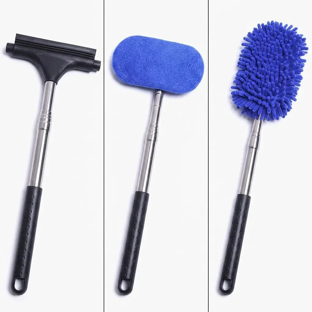 3-in-1 Car Window Wiper with Extendable handle | 180° Rotating