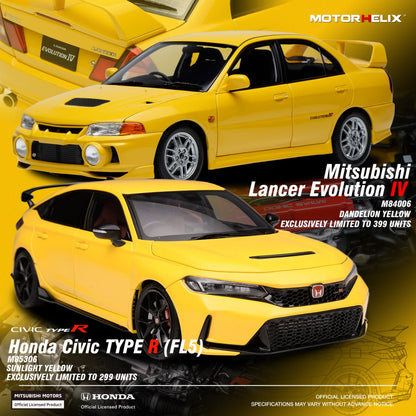 Motorhelix 1:18 Honda Civic Type R（FL5) SUNLIGHT YELLOW