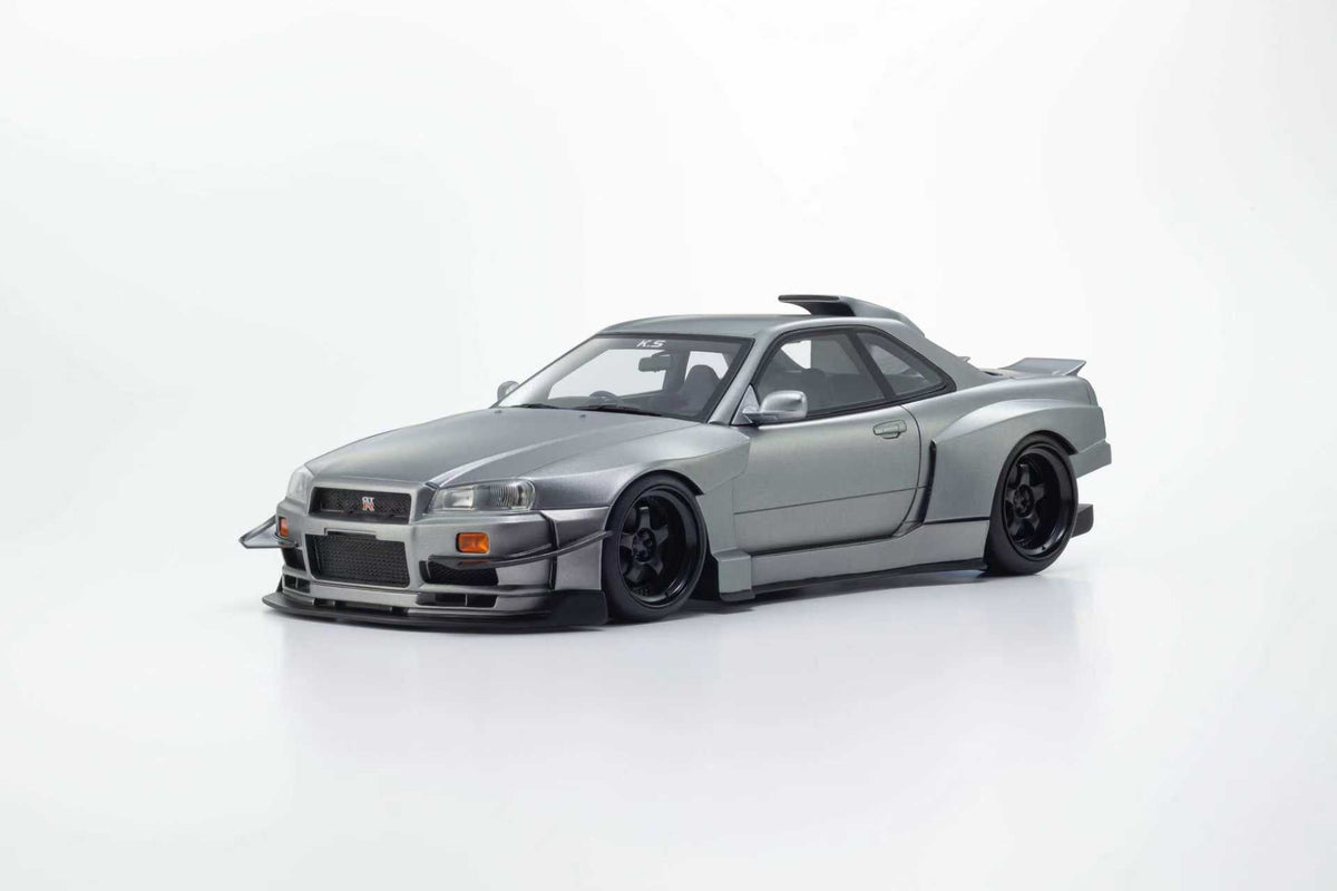 [Preorder] Kyosho 1:18 Nissan Skyline GT-R (R34) Khyzyl Saleem Grey KSR18068MG