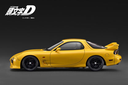 Ignition Model 1:18 INITIAL D Mazda RX-7 Mazda Speed A-spec (FD3S) Yellow SOUND & LED Ver. IG3940