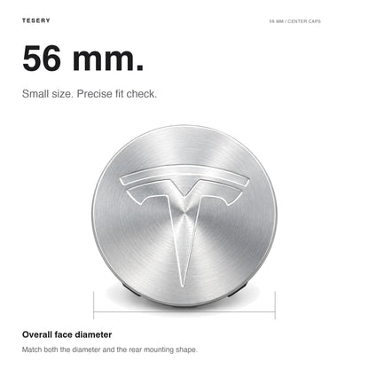 4 Pcs Hub Caps Covers Car for Tesla Model 3/Y/S/X (Diameter 56MM)