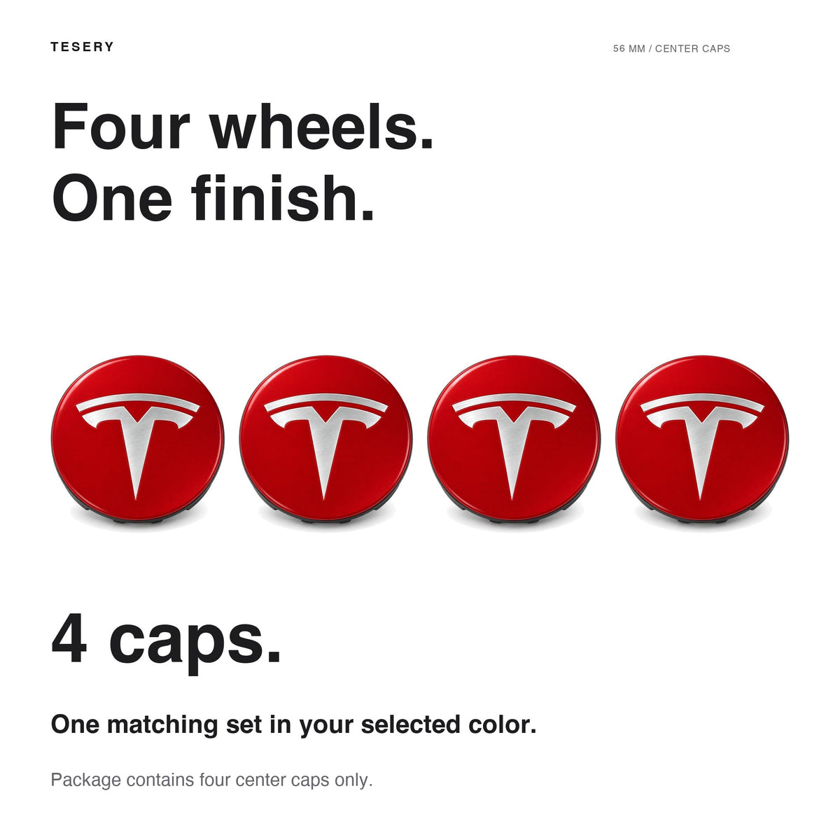 4 Pcs Hub Caps Covers Car for Tesla Model 3/Y/S/X (Diameter 56MM)