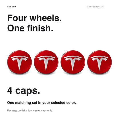 4 Pcs Hub Caps Covers Car for Tesla Model 3/Y/S/X (Diameter 56MM)