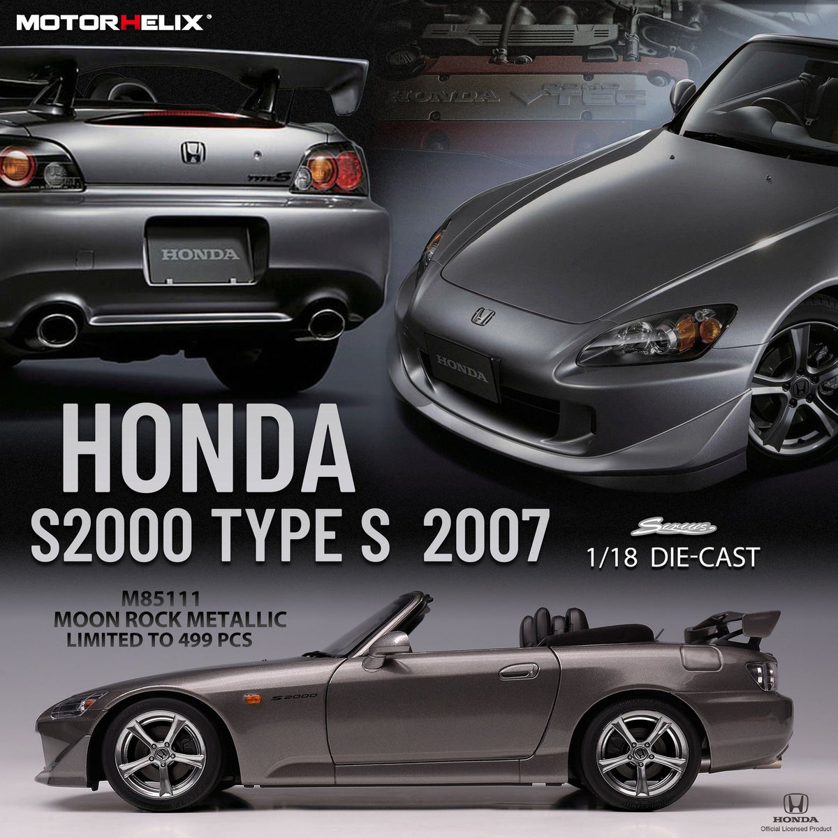Motorhelix 1:18 Honda S2000 TYPE S 2007 (2 Colours)