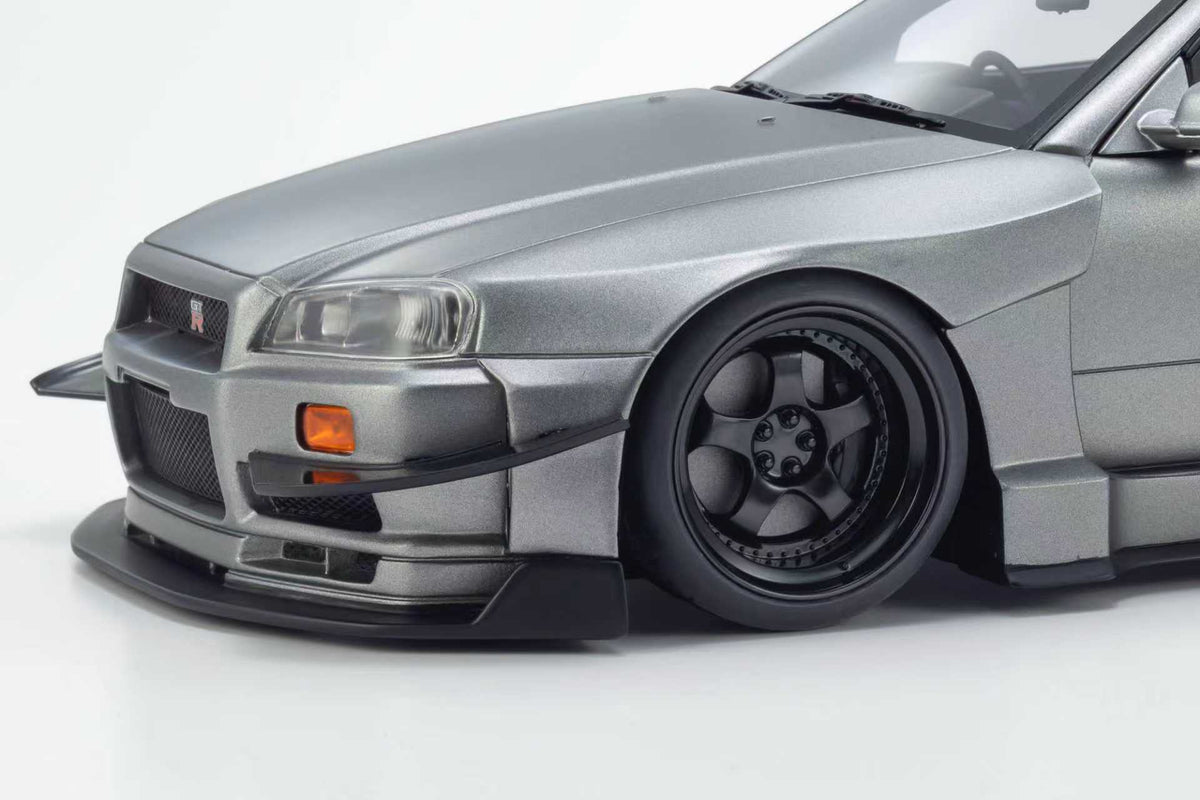 [Preorder] Kyosho 1:18 Nissan Skyline GT-R (R34) Khyzyl Saleem Grey KSR18068MG