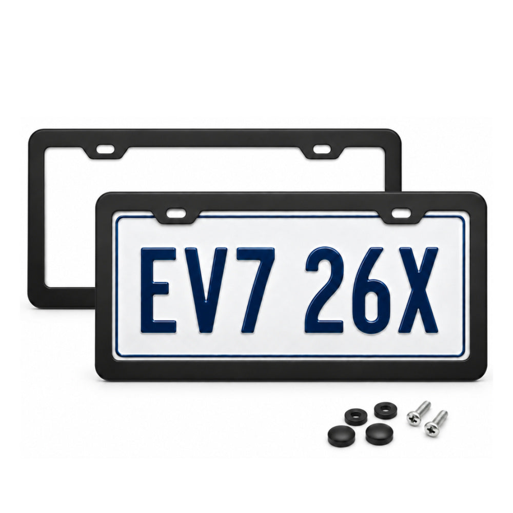 Black License Plate Frames for Tesla – 2 Pack, Front & Rear