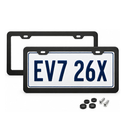 Black License Plate Frames for Tesla – 2 Pack, Front & Rear