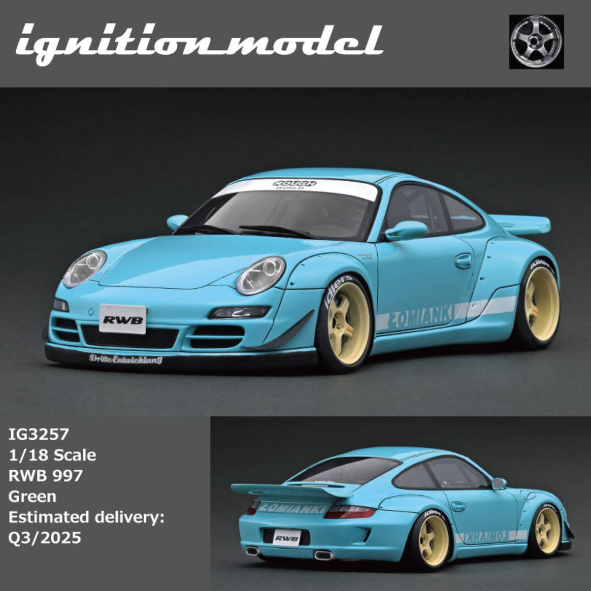 Ignition Model 1:18 Porsche RWB 997 Green IG3257