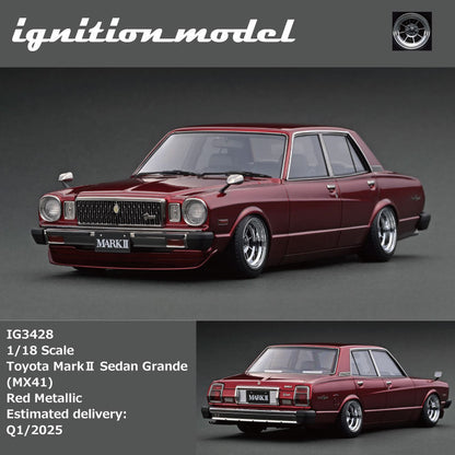 Ignition Model 1:18 Toyota MarkⅡ Sedan Grande (MX41) Red Metallic IG3428