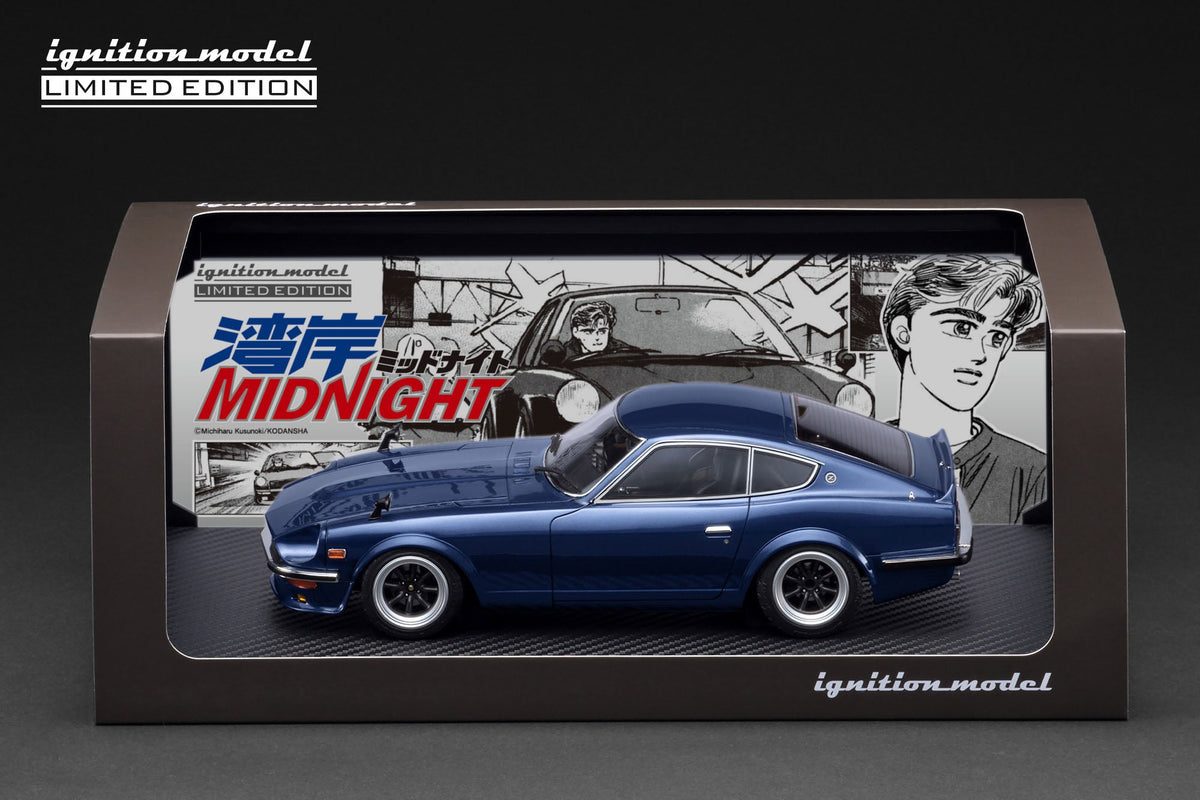 Ignition Model 1:18 NISSAN Fairlady Z (S30) Blue MIDNIGHT Devil's Z With Mr. Akio Asakura IG3591