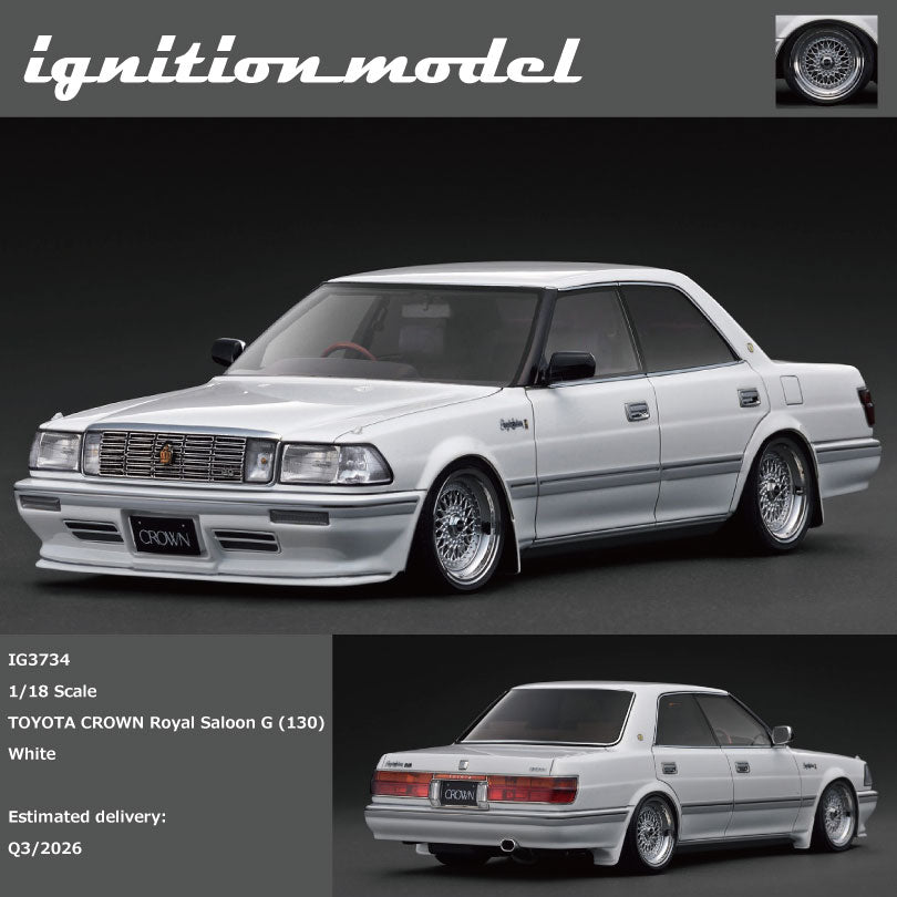 [Preorder] Ignition Model 1:18 TOYOTA CROWN Royal Saloon G (130) White IG3734
