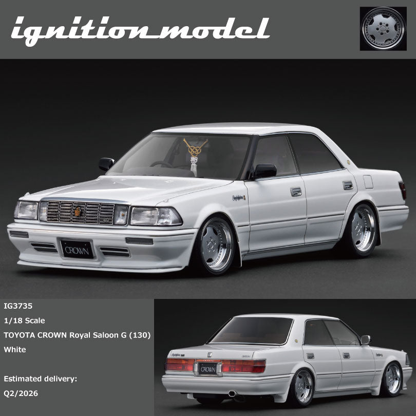 [Preorder] Ignition Model 1:18 TOYOTA CROWN Royal Saloon G (130)  White IG3735