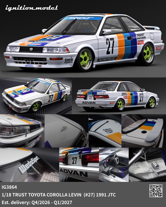 [Preorder] Ignition Model 1:18 TRUST TOYOTA COROLLA LEVIN (#27) 1991 JTC IG3864