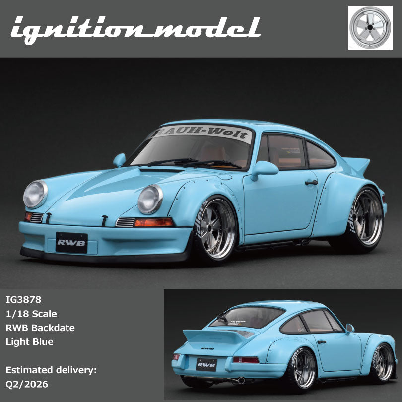 Ignition Model 1:18 RWB Backdate Light Blue IG3878