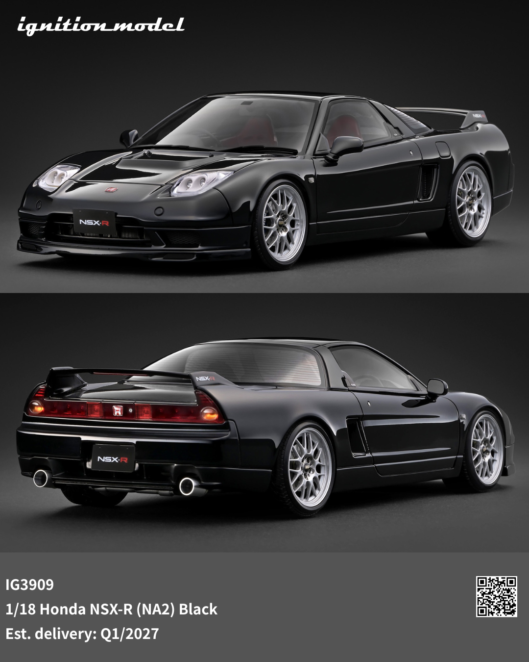 [Preorder] Ignition Model 1:18 Honda NSX-R (NA2) Black IG3909