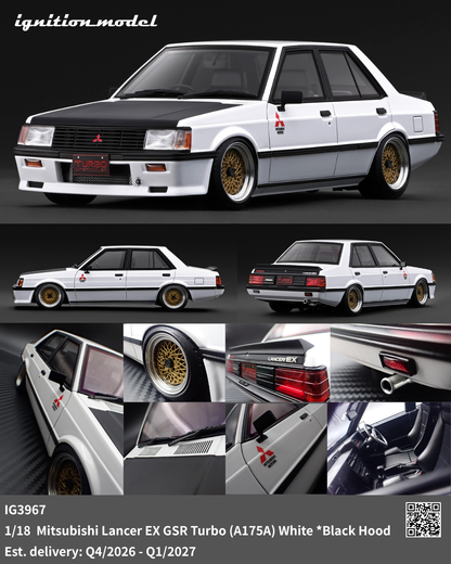 Ignition Model 1:18 Mitsubishi Lancer EX GSR Turbo (A175A) White *Black Hood IG3967