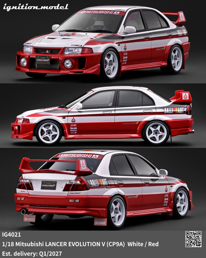 [Preorder] Ignition Model 1:18 Mitsubishi LANCER EVOLUTION V (CP9A) White/Red IG4021