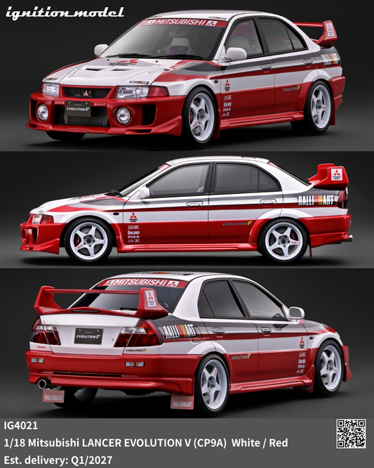 [Preorder] Ignition Model 1:18 Mitsubishi LANCER EVOLUTION V (CP9A) White/Red IG4021