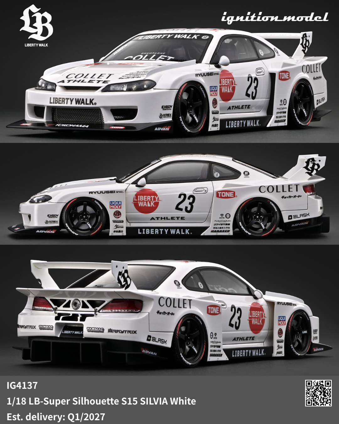 [Preorder] Ignition Model 1:18 LB-Super Silhouette S15 SILVIA White IG4137
